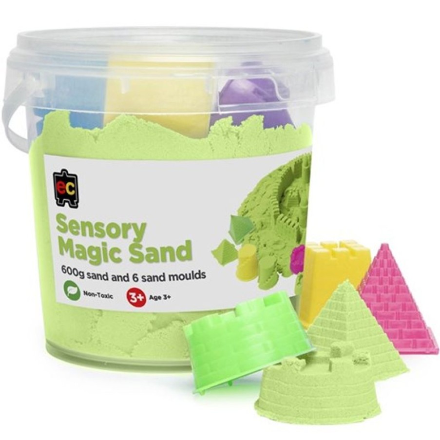 School Supplies/Art & Craft | EC Ec Sensory Magic Sand With Moulds 600G Tub Green