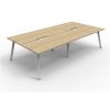 Office Furniture | RapidLine Rapidline Eternity Workstation Double Sided 4 Person 2400W X 1530D X 730Mmh Oak/White