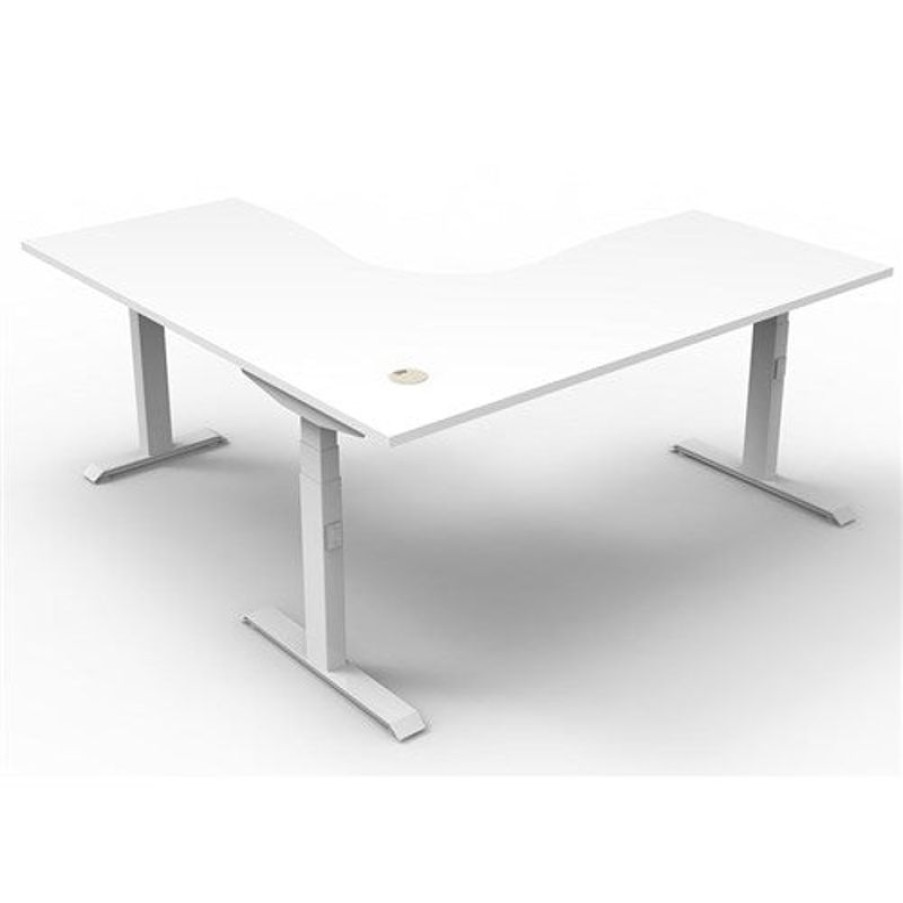 Office Furniture | RapidLine Rapidline Boost+ Corner Workstation 1800/1500W X 750D X 1270Mmh White / White