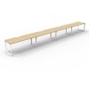 Office Furniture | RapidLine Rapidline Deluxe Infinity Desk Loop Leg Single Sided 4 Person 4800Wx750Dx730Mmh Oak/White