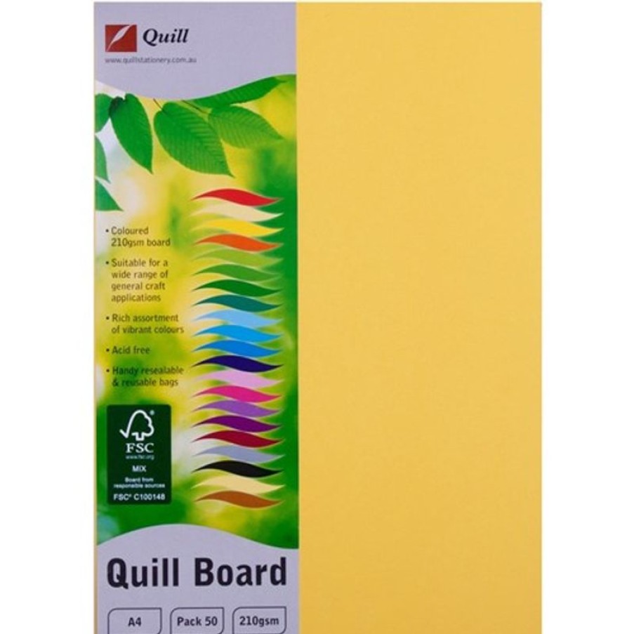 School Supplies/Art & Craft | Quill Quill Board A4 210Gsm Lemon Pack Of 50