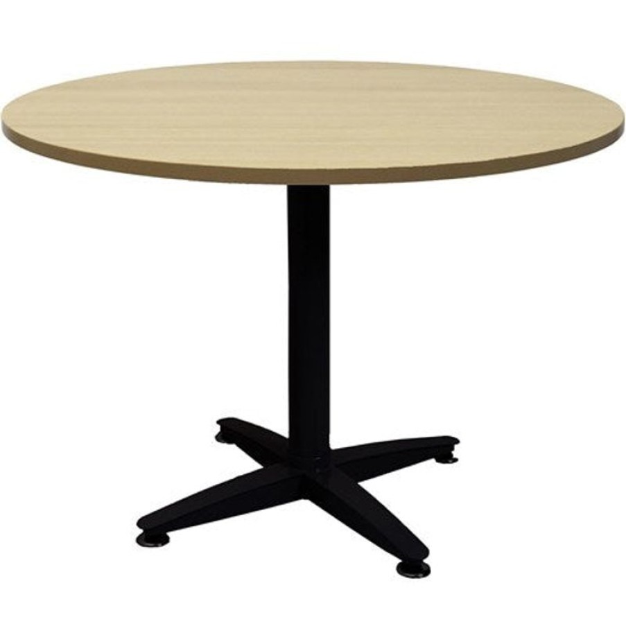 Office Furniture | RapidLine Rapidline 4 Star Round Table 1200D X 730Mmh Oak Top Black Base