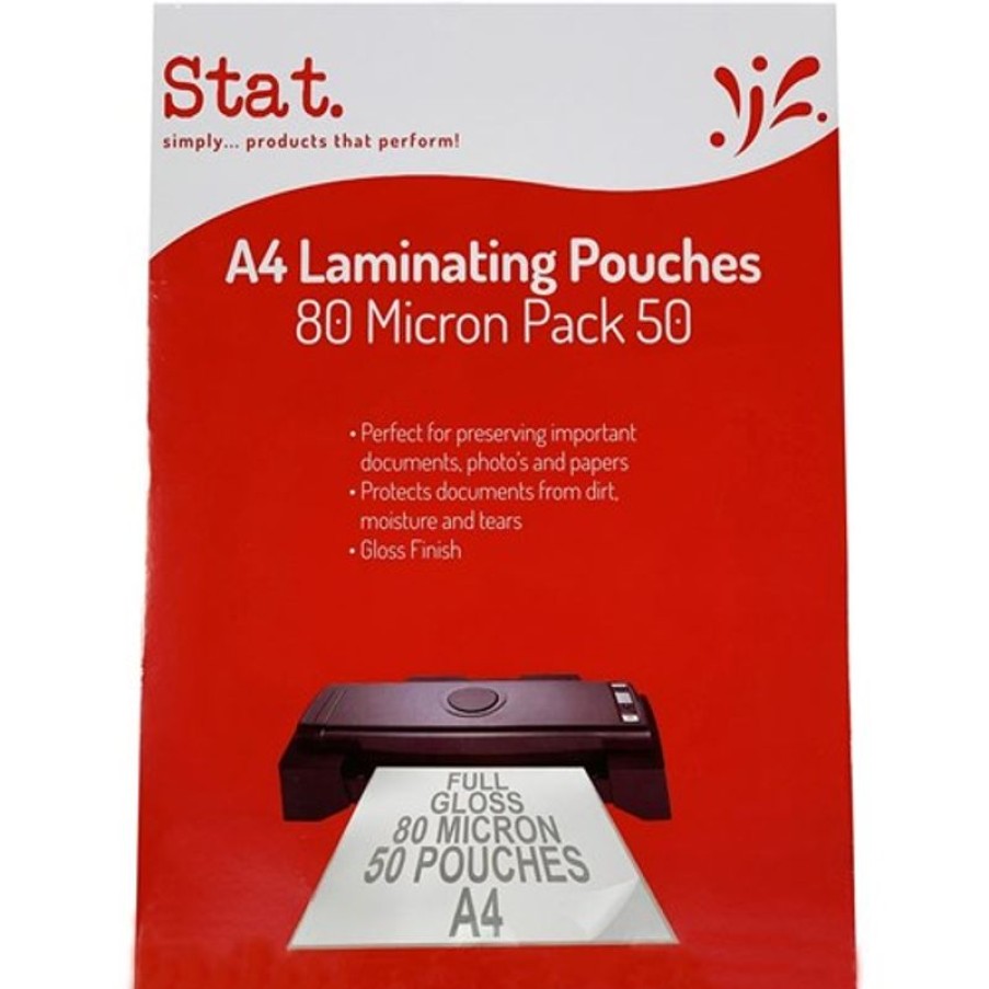 Laminating Accessories | Stat Stat Laminating Pouch A4 80 Micron Gloss Pack Of 50