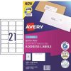 Telephones & Accessories | Avery Avery Quick Peel Address Laser Labels White L7160 63.5X38.1Mm 21Up 420 Labels 20 Sheets