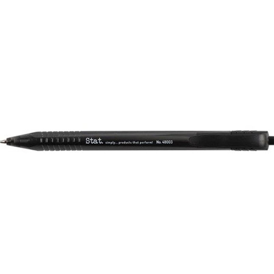 Pens | Stat Stat Retractable Ballpoint Pen Medium 1Mm Black Box12