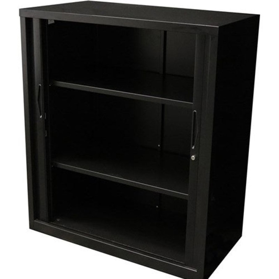 Storage | GO Rapidline Go Tambour Door Cupboard Includes 2 Shelves 900W X 473D X 1016Mmh Black