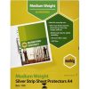 Files | Marbig Marbig Sheet Protectors A4 Silver Strip Medium Weight Clear Box Of 100