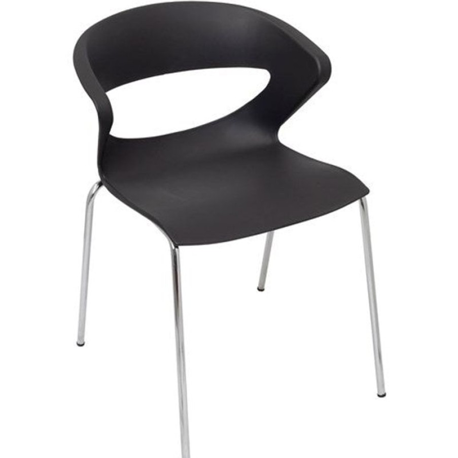 Chairs & Accessories | RapidLine Rapidline Taurus Chair 4 Leg Chrome Frame Poly Shell Black