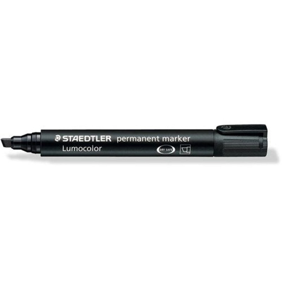 Markers & Highlighters | Staedtler Staedtler 350 Lumocolor Permanent Marker Chisel 2-5Mm Black Pack10