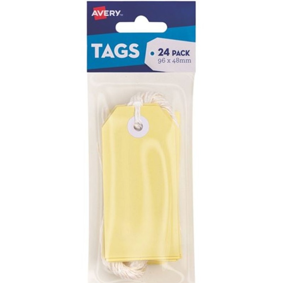 Telephones & Accessories | Avery Avery Tag-It Durable Tabs Shipping Tag Size 3 Pastel Yellow Pack Of 24