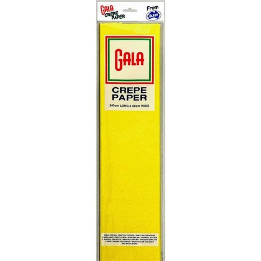 Telephones & Accessories | Alpen Alpen Gala Crepe Paper 240X50Cm Canary Pack Of 12