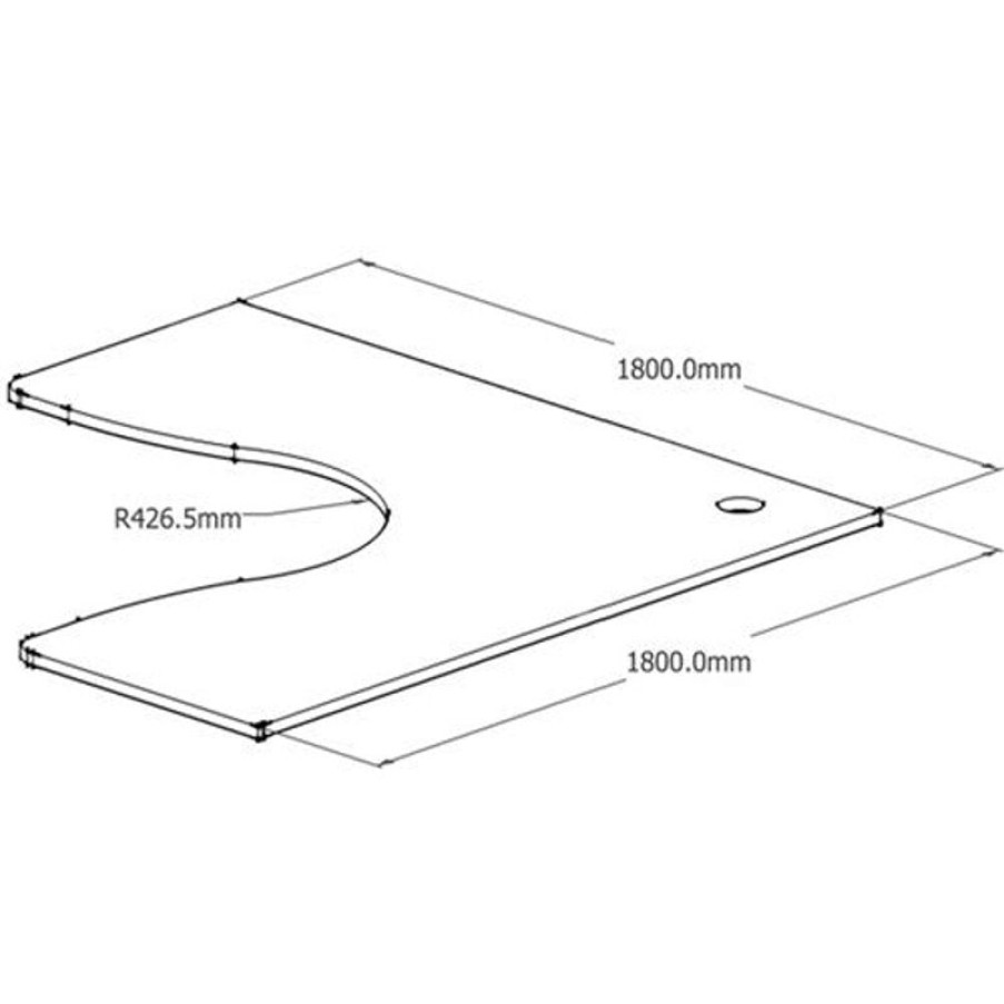 Office Furniture | RapidLine Rapidline Corner Workstation Top Only 1800/1800W X 700D X 25Mmd With Cable Port White