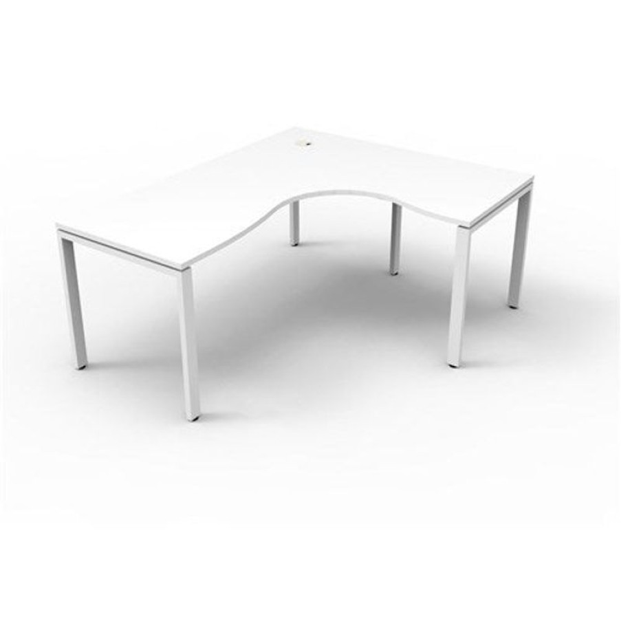 Office Furniture | RapidLine Rapidline Deluxe Infinity Corner Workstation Profile Leg 1500/1500Mmw White/White