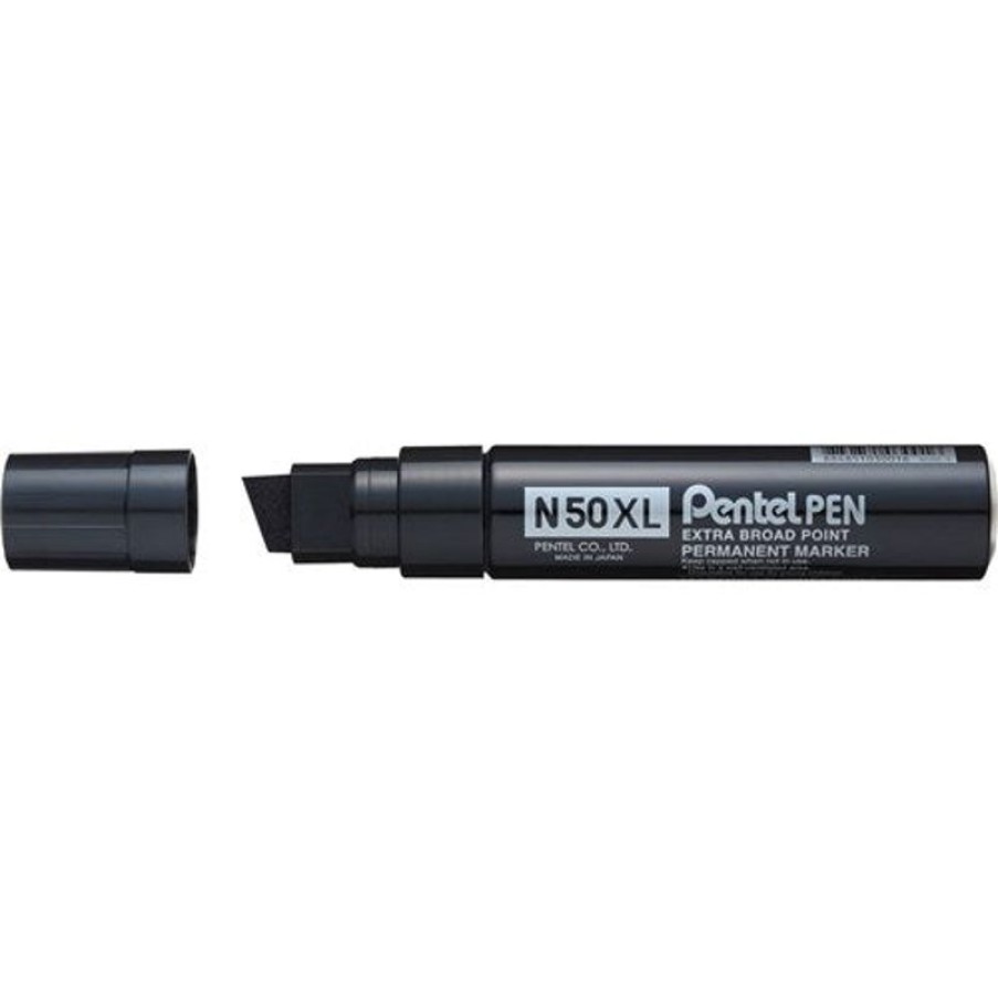 Markers & Highlighters | Pentel Pentel N50Xl Jumbo Permanent Marker Chisel 10-18Mm Black