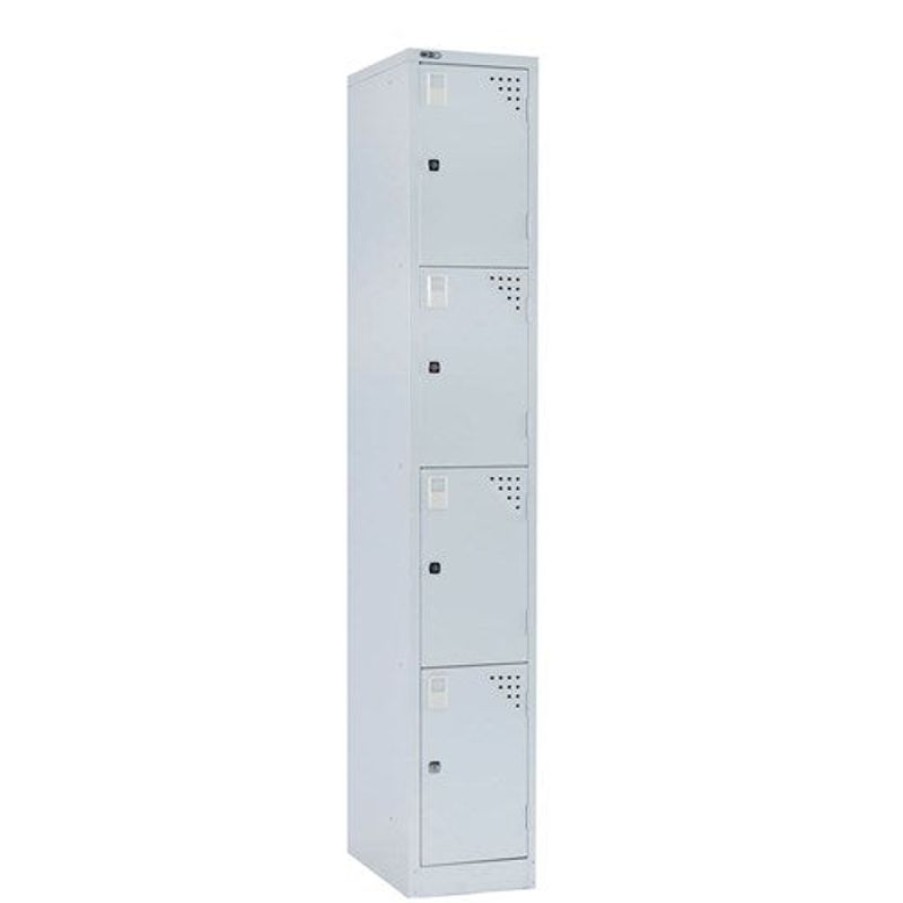 Storage | GO Rapidline Go Locker 4 Door 380W X 455D X 1830Mmh Silver Grey