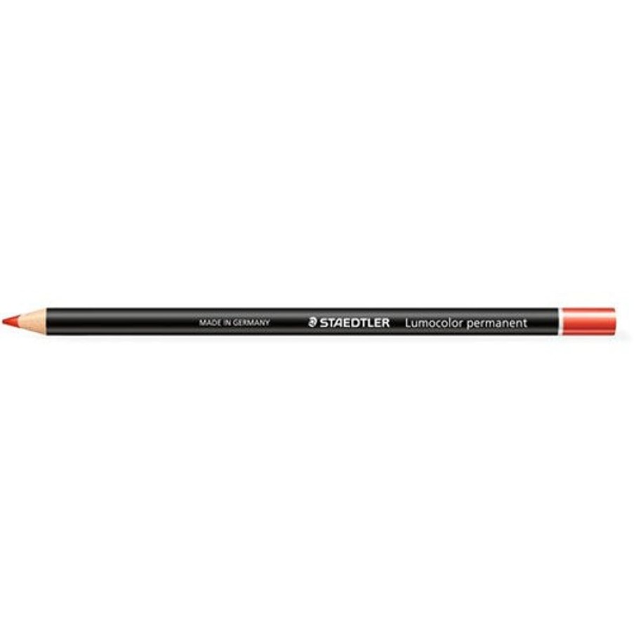 Pencils | Staedtler Staedtler 108 Lumocolor Glasochrom Permanent Pencil Red Box12