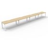 Office Furniture | RapidLine Rapidline Deluxe Infinity Desk Profile Leg Single Sided 4 Person 6000Mmw Oak/White