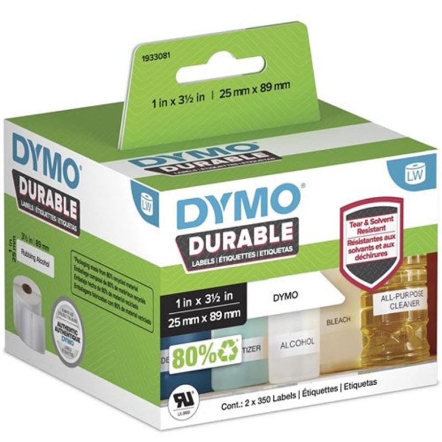 Labelling Machines & Accessories | Dymo Dymo Labelwriter Durable Industrial Labels 25Mm X 89Mm 700 Labels White