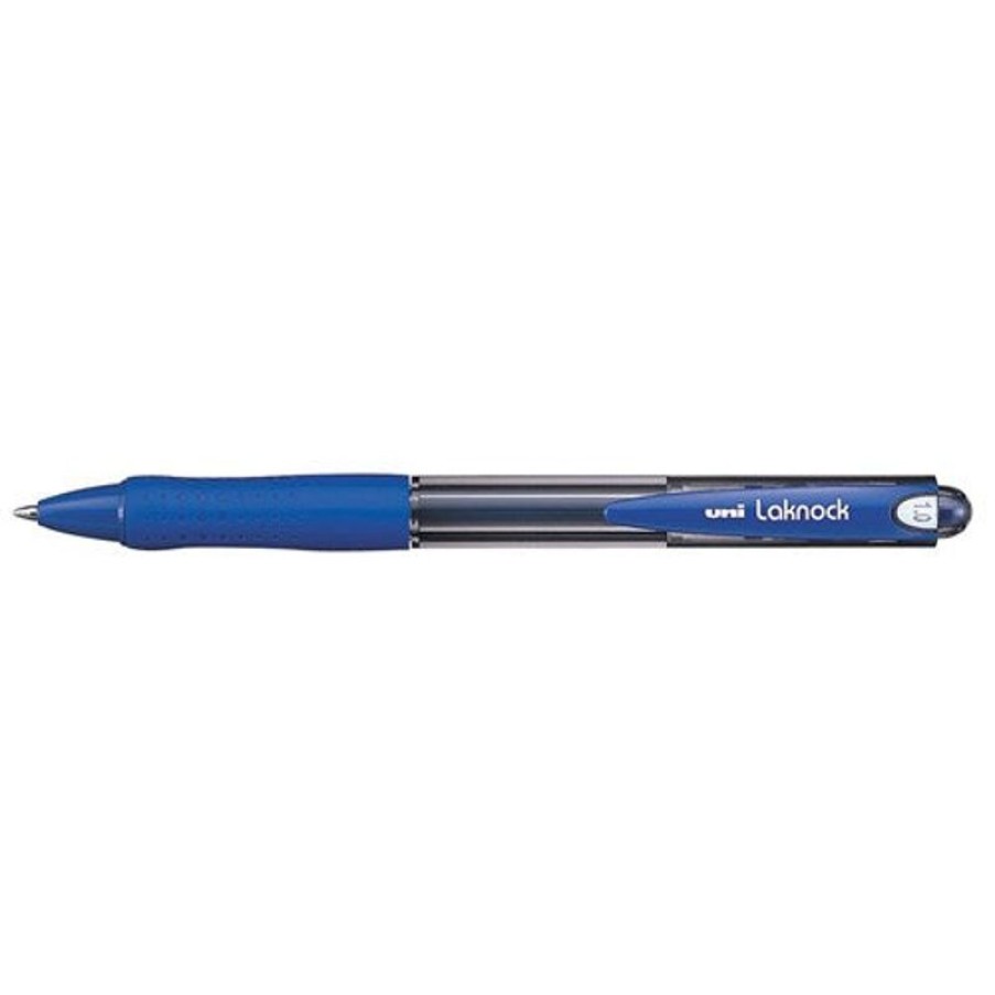 Pens | Uni-Ball Uni Sn100 Laknock Ballpoint Pen Retractable Medium 1Mm Blue Box12