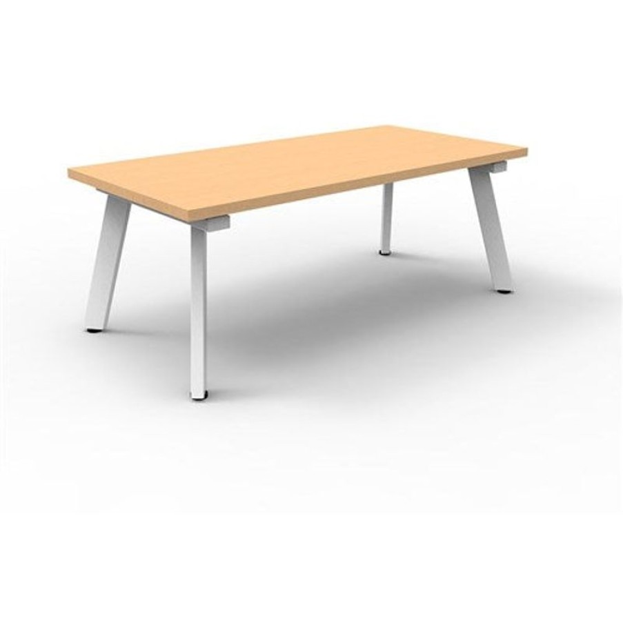 Office Furniture | RapidLine Rapidline Eternity Coffee Table 1200W X 600D X 450Mmh Beech Top White Base