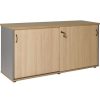 Office Furniture | RapidLine Rapidline Credenza Sliding Doors 1200W X 450D X 730Mmh Oak And Ironstone