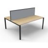 Office Furniture | RapidLine Rapidline Deluxe Infinity Desk Profile Leg Two Sided + Screen 2 Person 1800Mmw Oak/Black