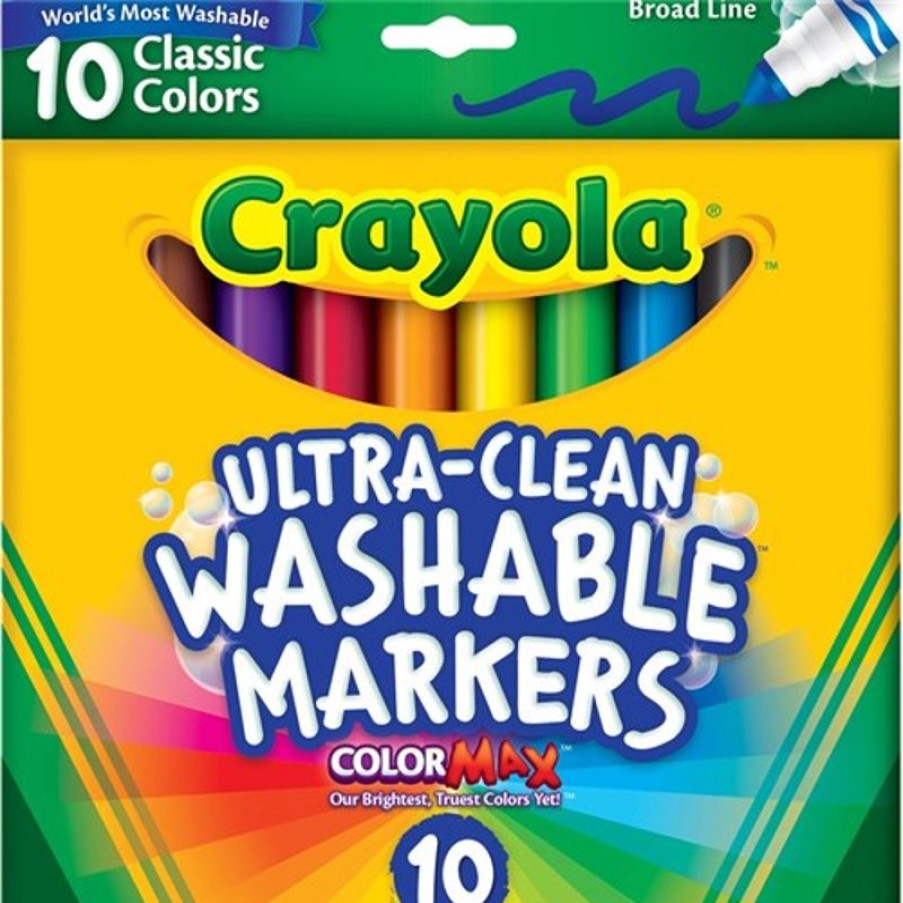 Telephones & Accessories | Crayola Crayola Ultra Clean Washable Broadline Marker Classic Assorted Pack Of 10