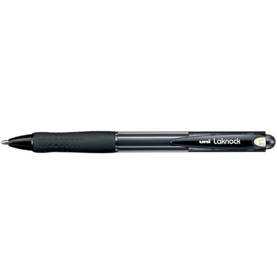 Pens | Uni-Ball Uni Sn100 Laknock Ballpoint Pen Retractable Broad 1.4Mm Black Box12