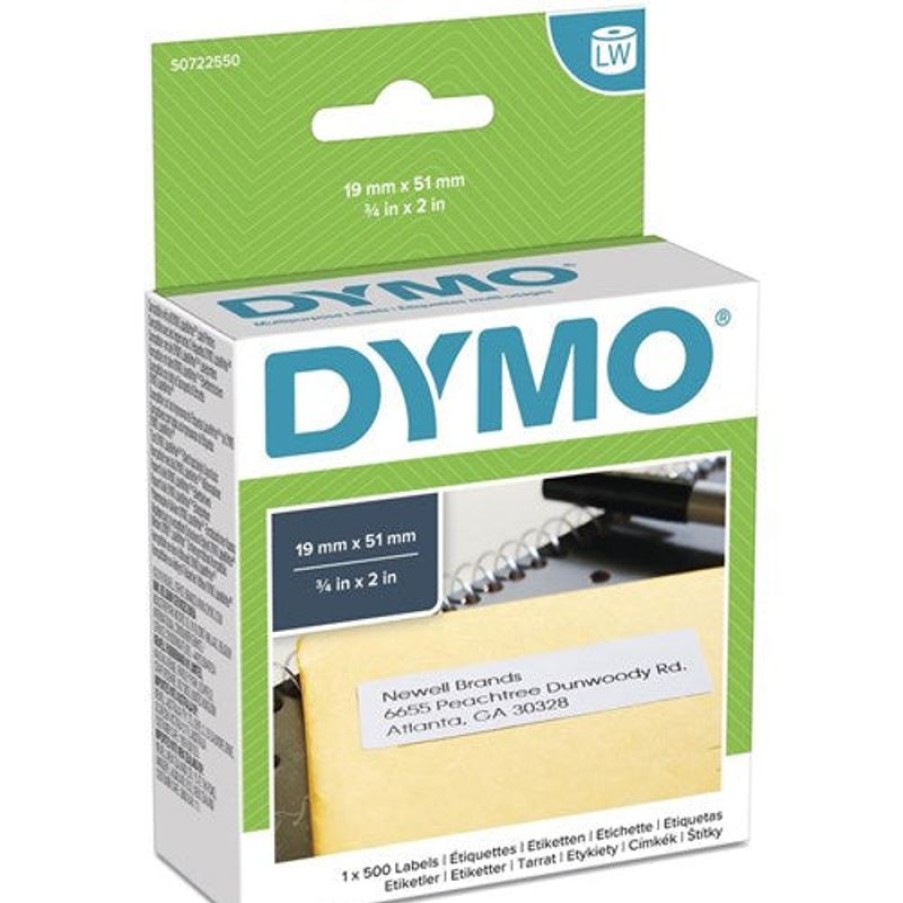 Labelling Machines & Accessories | Dymo Dymo S0722550 Labelwriter Labels 19Mmx51Mm Multipurpose White Box Of 500