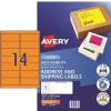 Telephones & Accessories | Avery Avery High Visibility Shipping Laser Labels Orange L7163Fo 99.1X38.1Mm 14Up 350 Labels