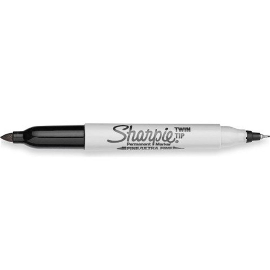 Markers & Highlighters | Sharpie Sharpie Twin Tip Marker Permanent Fine 1.0Mm & Ultra Fine 0.3Mm Black