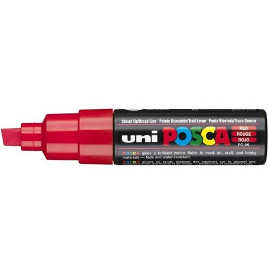 Markers & Highlighters | POSCA Uni Posca Paint Marker Pc-8K Broad 8Mm Chisel Tip Red