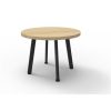 Office Furniture | RapidLine Rapidline Eternity Round Coffee Table 600D X 450Mmh Oak Top Black Base