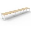 Office Furniture | RapidLine Rapidline Deluxe Infinity Desk Profile Leg Single Sided 3 Person 3600Mmw Oak/White