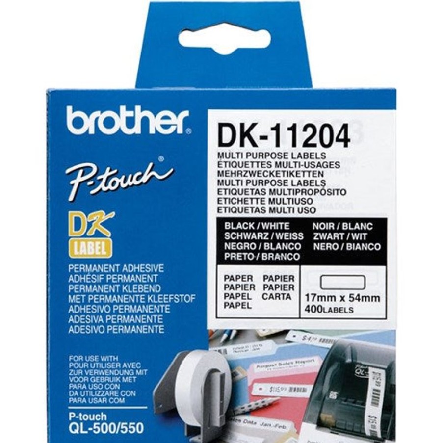 Telephones & Accessories | Brother Brother Dk-11204 Multi Purpose Return Address Label 17 X 54Mm Box Of 400