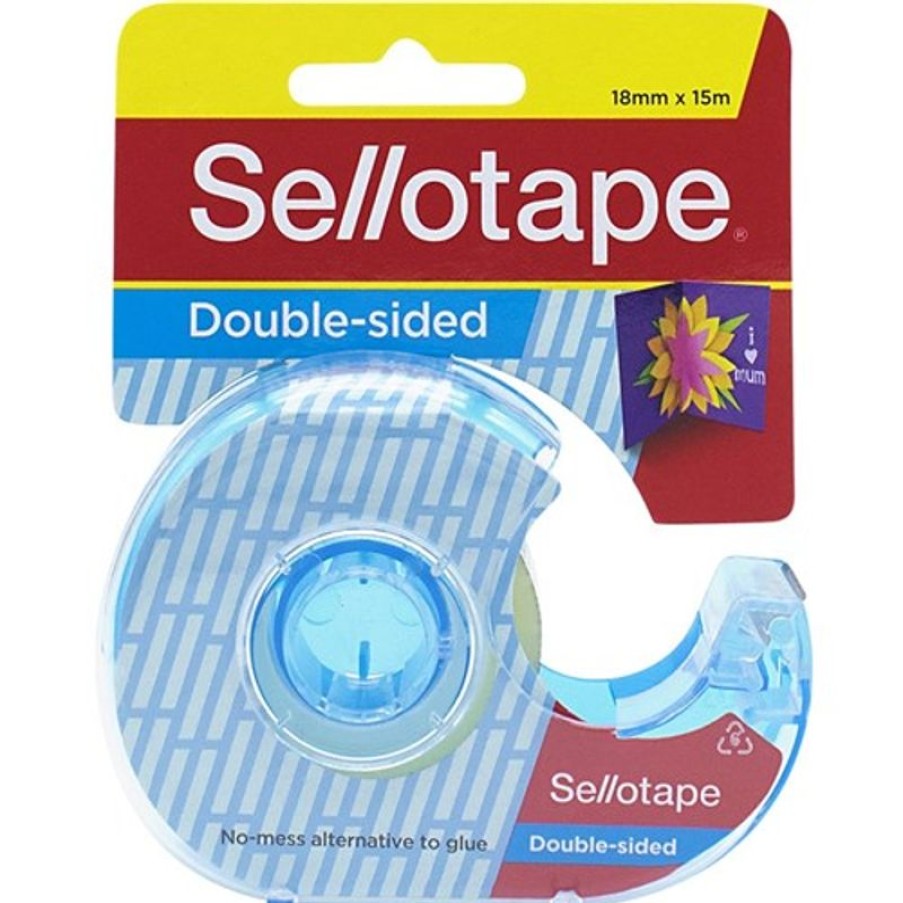 Tapes & Adhesives | Sellotape Sellotape Double Sided Mounting Tape 18Mmx15M In Dispenser Clear Pack8