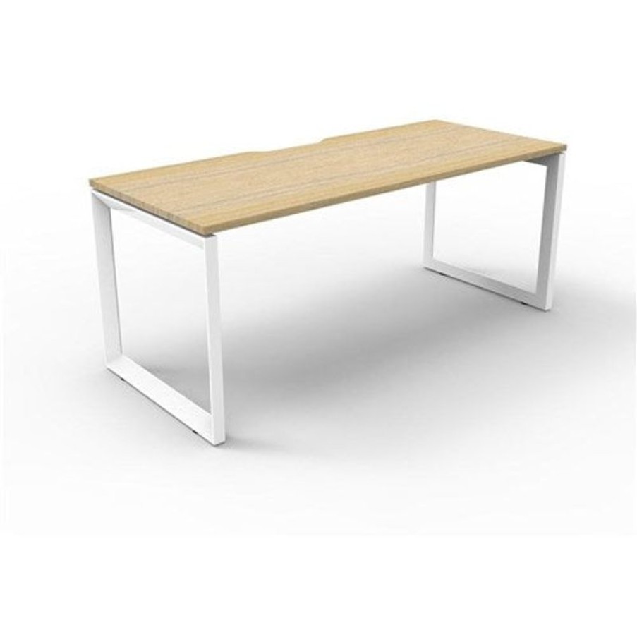 Office Furniture | RapidLine Rapidline Deluxe Infinity Desk Loop Leg Single Sided 1500W X 750D X 730Mmh Oak/White