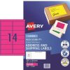 Telephones & Accessories | Avery Avery High Visibility Shipping Laser Labels Pink L7163Fp 99.1X38.1Mm 14Up 350 Labels