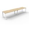 Office Furniture | RapidLine Rapidline Deluxe Infinity Desk Profile Leg Single Sided 2 Person 3000Mmw Oak/White