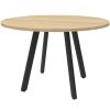 Office Furniture | RapidLine Rapidline Eternity Meeting Round Table 900D X 730Mmh Oak Top Black Base