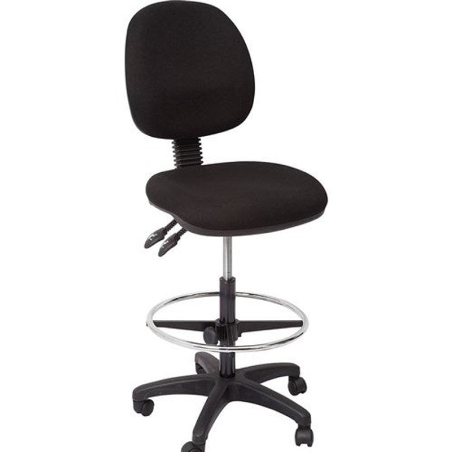 Chairs & Accessories | RapidLine Rapidline Ec070Bm Drafting Chair Medium Back Black