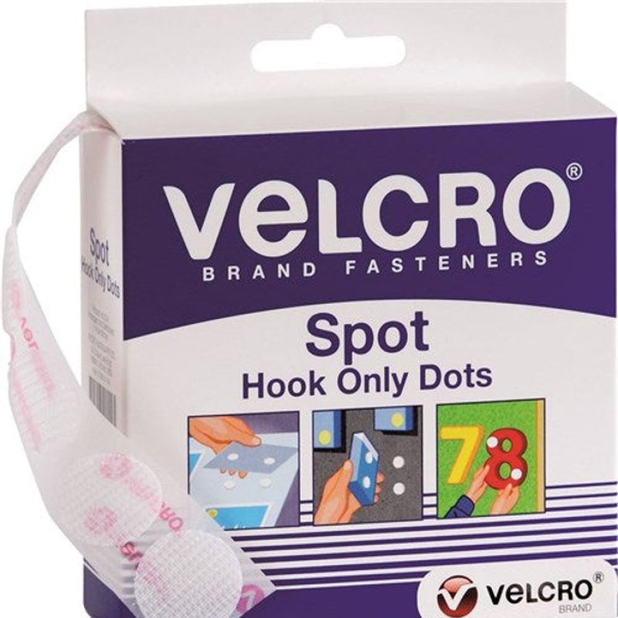 Clips & Fasteners | Velcro Velcro Brand Stick On Hook Only 22Mm 125 Dots With Dispenser White