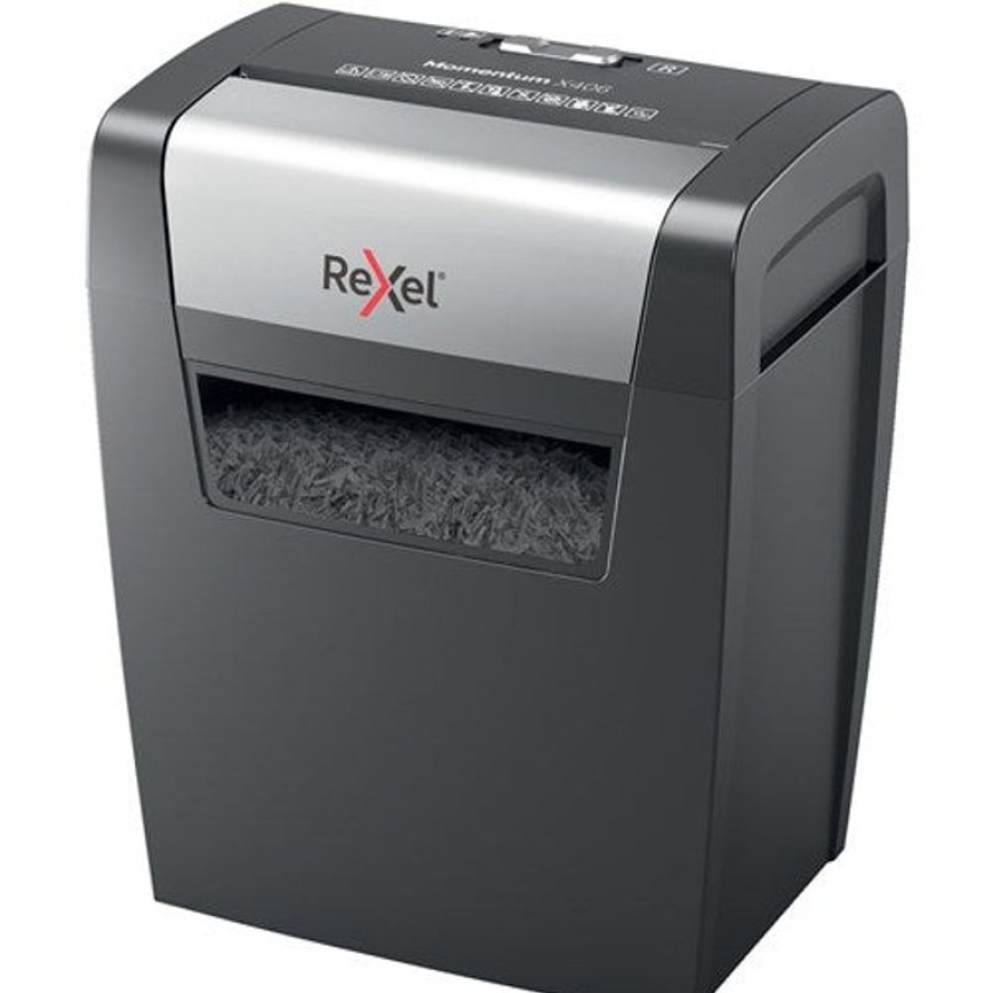 Shredders | Rexel Rexel Momentum X406 Cross-Cut Shredder Black