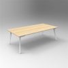 Office Furniture | RapidLine Rapidline Eternity Meeting And Boardroom Table 2400W X 1200D X 730Mmh Oak Top White Base