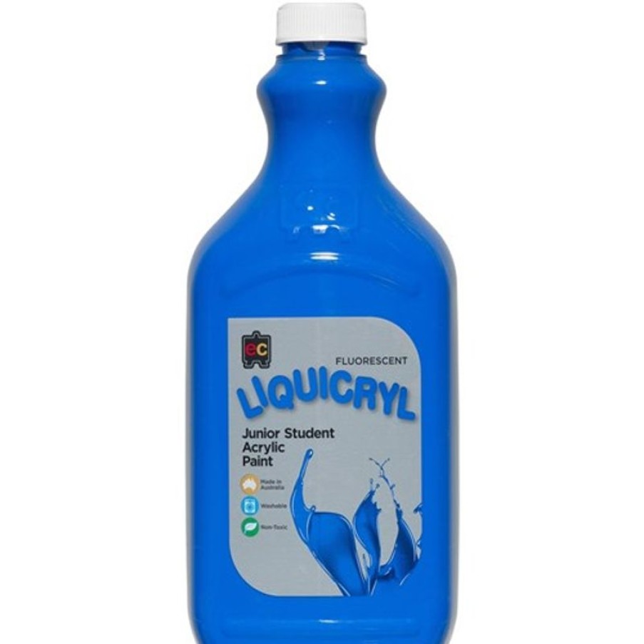 School Supplies/Art & Craft | EC Ec Liquicryl Paint 2 Litres Fluorescent Blue