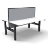 Office Furniture | RapidLine Rapidline Boost+ Back To Back Workstation + Screen 2 Person 1800Mmw White/Black