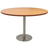 Office Furniture | RapidLine Rapidline Disc Base Round Table 1200D X 755Mmh Beech Top Silver Base