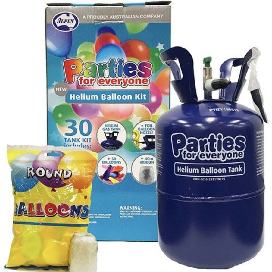 Cleaning & Safety/Party Supplies | Alpen Alpen Helium Balloon Kit Gas Tank, 30 Balloons And Ribbon