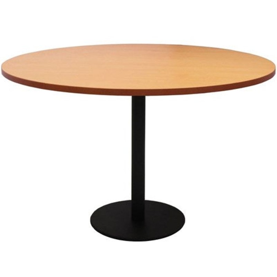 Office Furniture | RapidLine Rapidline Disc Base Round Table 1200D X 755Mmh Beech Top Black Base