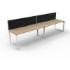 Office Furniture | RapidLine Rapidline Deluxe Infinity Desk Loop Leg Single Sided + Screen 2 Person 2400Mmw Oak/White